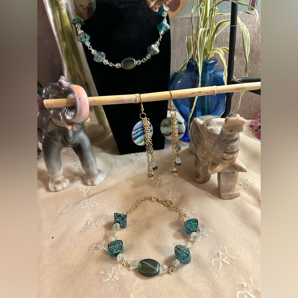 Icy Blue Necklace, Bracelet & Earrings